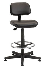 Bevco - Pneumatic Height Adjustable Chair - Vinyl Seat, Black - Exact Tooling