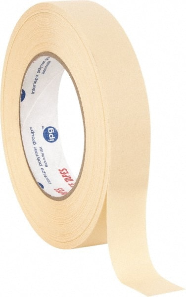 Intertape - 1" Wide x 60 Yd Long White Paper Masking Tape - Series PG21, 7.3 mil Thick, 26 In/Lb Tensile Strength - Exact Tooling