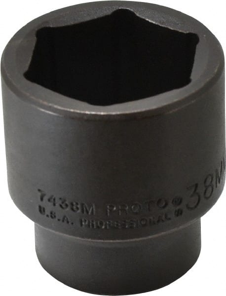 Proto - 1/2" Drive 38mm Standard Impact Socket - 6 Points, 2-3/8" OAL - Exact Tooling