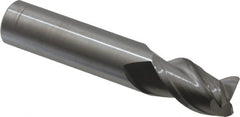 Accupro - 9/16" Diam 3 Flute Solid Carbide 0.025" Corner Radius End Mill - Exact Tooling