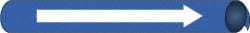 NMC - Pipe Marker with No Legend and Arrow Graphic - 8 to 10" Pipe Outside Diam, White on Blue - Exact Tooling