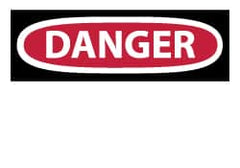 NMC - Accident Prevention Label, Header: DANGER - Legend: DANGER, English, Red, Black & White, 5" Long x 3" High, Sign Muscle Finish - Exact Tooling