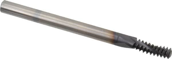 Allied Machine and Engineering - 1/4-20 UNC, 0.18" Cutting Diam, 3 Flute, Solid Carbide Helical Flute Thread Mill - Internal Thread, 1/2" LOC, 2-1/2" OAL, 3/16" Shank Diam - Exact Tooling