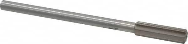 Interstate - 0.6" High Speed Steel Chucking Reamer - Straight Flute, 0.4355" Straight Shank, 2" Flute Length, 8" OAL - Exact Tooling
