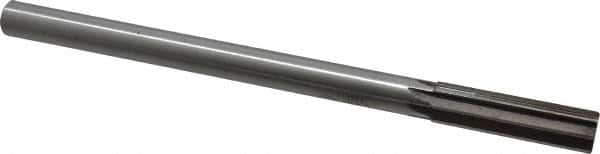 Interstate - 0.632" High Speed Steel Chucking Reamer - Straight Flute, 9/16" Straight Shank, 2-1/4" Flute Length, 9" OAL - Exact Tooling