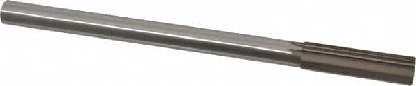 Interstate - 0.65" High Speed Steel Chucking Reamer - Straight Flute, 9/16" Straight Shank, 2-1/4" Flute Length, 9" OAL - Exact Tooling