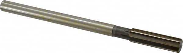 Interstate - 0.666" High Speed Steel Chucking Reamer - Straight Flute, 9/16" Straight Shank, 2-1/4" Flute Length, 9" OAL - Exact Tooling