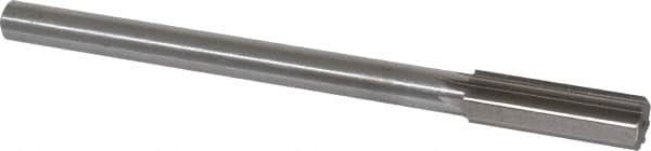 Interstate - 0.709" High Speed Steel Chucking Reamer - Straight Flute, 9/16" Straight Shank, 2-1/4" Flute Length, 9" OAL - Exact Tooling