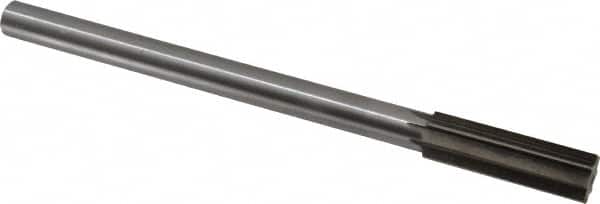 Interstate - 0.728" High Speed Steel Chucking Reamer - Straight Flute, 5/8" Straight Shank, 2-1/2" Flute Length, 9-1/2" OAL - Exact Tooling