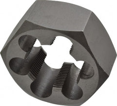 Interstate - 1-1/4 - 18 UNEF Thread, 2-3/16" Hex, Right Hand Thread, Hex Rethreading Die - Carbon Steel, 1" Thick - Exact Tooling