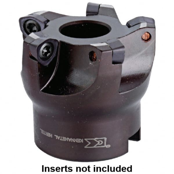 Kennametal - 5 Inserts, 3" Cutter Diam, 0.059" Max Depth of Cut, Indexable High-Feed Face Mill - 1" Arbor Hole Diam, 1-3/4" High, KF300 Toolholder, WP.. 0806.. Inserts, Series KenFeed - Exact Tooling