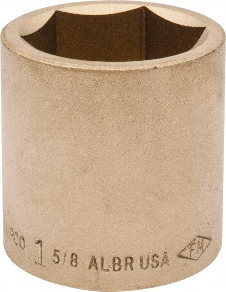 Ampco - 1-5/8", 3/4" Drive, Standard Hand Socket - 6 Points, 2-1/4" OAL, Aluminum Bronze - Exact Tooling