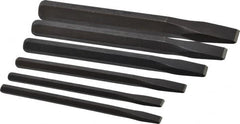 Mayhew - 6 Piece Cold Chisel Set - 5, 4-1/2, 5, 5-3/4, 6 & 7" OAL, Sizes Included 1/4 to 3/4" - Exact Tooling