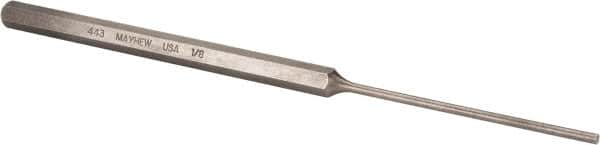Mayhew - 1/8" Pin Punch - 8" OAL, Steel - Exact Tooling