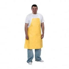 Dupont - 28" Wide x 36" Long x 10 mil Thick Bib Apron - Tyvek QC, Yellow, Resists Liquid Splashes - Exact Tooling