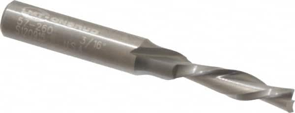 Onsrud - 3/16" Cutting Diam x 3/4" Length of Cut, 2 Flute, Downcut Spiral Router Bit - Uncoated, Right Hand Cut, Solid Carbide, 2" OAL x 1/4" Shank Diam, Double Edge, 30° Helix Angle - Exact Tooling