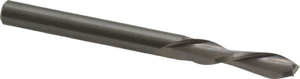 Onsrud - 1/4" Cutting Diam x 1-1/8" Length of Cut, 2 Flute, Downcut Spiral Router Bit - Uncoated, Right Hand Cut, Solid Carbide, 3" OAL x 1/4" Shank Diam, Double Edge, 30° Helix Angle - Exact Tooling