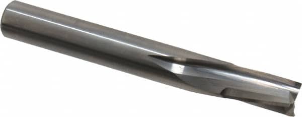 Onsrud - 3/8" Cutting Diam x 5/8" Length of Cut, 3 Flute, Downcut Spiral Router Bit - Uncoated, Right Hand Cut, Solid Carbide, 3" OAL x 3/8" Shank Diam, Three Edge, 10° Helix Angle - Exact Tooling