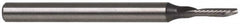 Accupro - 1/16" Cutting Diam x 1/4" Length of Cut, 1 Flute, Downcut Spiral Router Bit - Uncoated, Right Hand Cut, Solid Carbide, 1-1/2" OAL x 1/8" Shank Diam, Single Edge, 21° Helix Angle - Exact Tooling