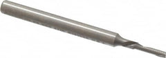 Onsrud - 1/16" Cutting Diam x 1/4" Length of Cut, 1 Flute, Downcut Spiral Router Bit - Uncoated, Right Hand Cut, Solid Carbide, 1-1/2" OAL x 1/8" Shank Diam, Single Edge, 22° Helix Angle - Exact Tooling