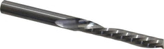Onsrud - 1/4" Cutting Diam x 1-1/2" Length of Cut, 1 Flute, Downcut Spiral Router Bit - Uncoated, Right Hand Cut, Solid Carbide, 3" OAL x 1/4" Shank Diam, Single Edge, 21° Helix Angle - Exact Tooling
