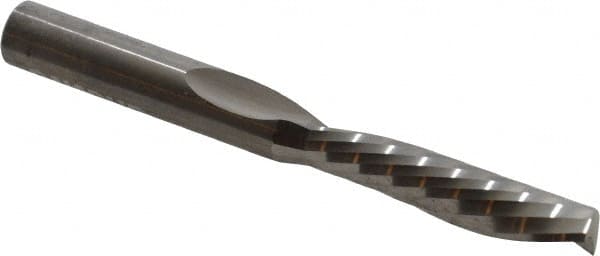 Onsrud - 3/8" Cutting Diam x 1-5/8" Length of Cut, 1 Flute, Downcut Spiral Router Bit - Uncoated, Right Hand Cut, Solid Carbide, 3-1/2" OAL x 3/8" Shank Diam, Single Edge - Exact Tooling