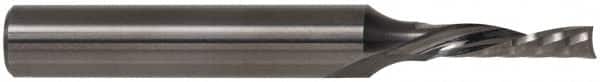 Onsrud - 3/8" Cutting Diam x 1-1/8" Length of Cut, 1 Flute, Downcut Spiral Router Bit - Uncoated, Right Hand Cut, Solid Carbide, 3" OAL x 3/8" Shank Diam, Single Edge, 21° Helix Angle - Exact Tooling