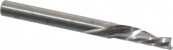 Onsrud - 3/16" Cutting Diam x 5/8" Length of Cut, 1 Flute, Downcut Spiral Router Bit - Uncoated, Right Hand Cut, Solid Carbide, 2" OAL x 3/16" Shank Diam, Single Edge, 21° Helix Angle - Exact Tooling