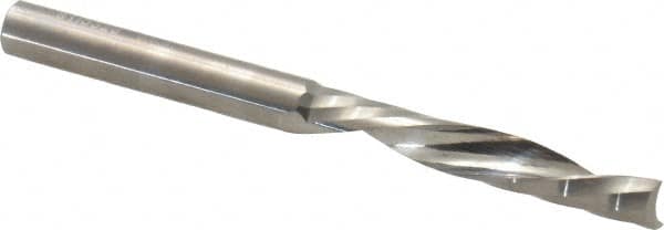 Onsrud - 1/4" Cutting Diam x 1-1/2" Length of Cut, 1 Flute, Downcut Spiral Router Bit - Uncoated, Right Hand Cut, Solid Carbide, 3" OAL x 1/4" Shank Diam, Single Edge - Exact Tooling