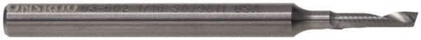 Accupro - 5/32" Cutting Diam x 5/16" Length of Cut, 1 Flute, Upcut Spiral Router Bit - Uncoated, Right Hand Cut, Solid Carbide, 2" OAL x 3/16" Shank Diam, Single Edge, 22° Helix Angle - Exact Tooling