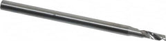 Onsrud - 3/32" Cutting Diam x 1/4" Length of Cut, 1 Flute, Upcut Spiral Router Bit - Uncoated, Right Hand Cut, Solid Carbide, 2" OAL x 1/8" Shank Diam, Single Edge, 22° Helix Angle - Exact Tooling