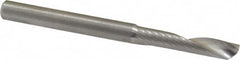 Onsrud - 1/4" Cutting Diam x 1-1/4" Length of Cut, 1 Flute, Upcut Spiral Router Bit - Uncoated, Right Hand Cut, Solid Carbide, 3" OAL x 1/4" Shank Diam, Single Edge, 22° Helix Angle - Exact Tooling