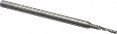 Onsrud - 1/16" Cutting Diam x 1/4" Length of Cut, 1 Flute, Upcut Spiral Router Bit - Uncoated, Right Hand Cut, Solid Carbide, 2" OAL x 1/8" Shank Diam, Single Edge, 21° Helix Angle - Exact Tooling