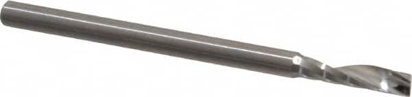 Onsrud - 1/8" Cutting Diam x 1/2" Length of Cut, 1 Flute, Upcut Spiral Router Bit - Uncoated, Right Hand Cut, Solid Carbide, 2" OAL x 1/8" Shank Diam, Single Edge, 21° Helix Angle - Exact Tooling