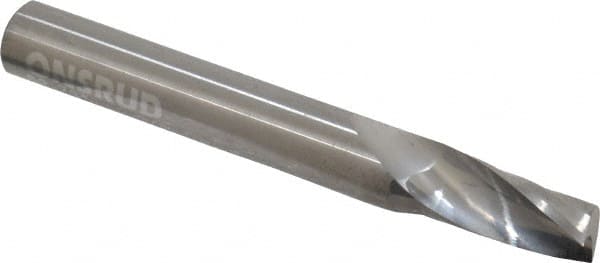 Onsrud - 3/8" Cutting Diam x 3/4" Length of Cut, 1 Flute, Upcut Spiral Router Bit - Uncoated, Right Hand Cut, Solid Carbide, 3" OAL x 3/8" Shank Diam, Single Edge, 21° Helix Angle - Exact Tooling