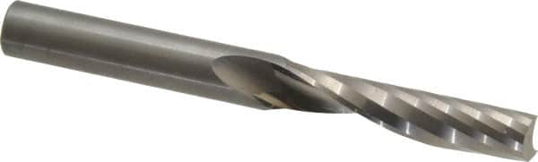 Onsrud - 3/8" Cutting Diam x 1-5/8" Length of Cut, 1 Flute, Upcut Spiral Router Bit - Uncoated, Right Hand Cut, Solid Carbide, 3-1/2" OAL x 3/8" Shank Diam, Single Edge, 21° Helix Angle - Exact Tooling