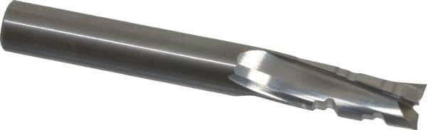 Onsrud - 3/8" Cutting Diam x 7/8" Length of Cut, 3 Flute, Upcut Spiral Router Bit - Uncoated, Right Hand Cut, Solid Carbide, 3" OAL x 3/8" Shank Diam, Three Edge, 10° Helix Angle - Exact Tooling