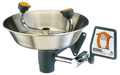 PRO-SAFE - Wall Mount, Stainless Steel Bowl, Eyewash Station - 1/2" Inlet - Exact Tooling