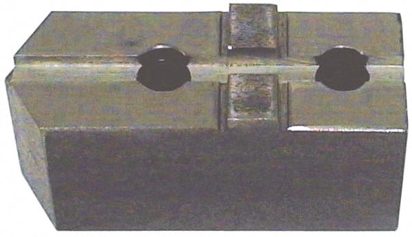 H & R Manufacturing - Tongue & Groove Attachment, Square Soft Lathe Chuck Jaw - Steel, 1-1/2" Btw Mount Hole Ctrs, 3-3/16" Long x 1-1/4" Wide x 3-3/8" High, 5/16" Groove - Exact Tooling