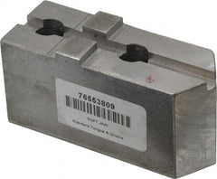 H & R Manufacturing - Tongue & Groove Attachment, Square Soft Lathe Chuck Jaw - Steel, 1-3/4" Btw Mount Hole Ctrs, 3-15/16" Long x 1-1/2" Wide x 1-7/8" High, 5/16" Groove - Exact Tooling