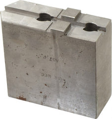 H & R Manufacturing - Tongue & Groove Attachment, Square Soft Lathe Chuck Jaw - Steel, 1-3/4" Btw Mount Hole Ctrs, 3-15/16" Long x 1-1/2" Wide x 3-3/8" High, 5/16" Groove - Exact Tooling