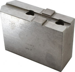 H & R Manufacturing - Tongue & Groove Attachment, Square Soft Lathe Chuck Jaw - Steel, 2-1/2" Btw Mount Hole Ctrs, 5-3/4" Long x 2" Wide x 3-7/8" High, 1/2" Groove - Exact Tooling