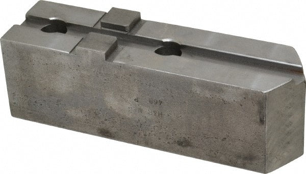 H & R Manufacturing - Tongue & Groove Attachment, Square Soft Lathe Chuck Jaw - Steel, 3" Btw Mount Hole Ctrs, 7-1/4" Long x 2" Wide x 2-5/16" High, 1/2" Groove - Exact Tooling