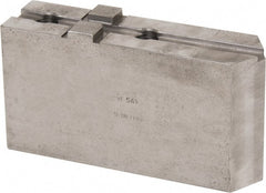 H & R Manufacturing - Tongue & Groove Attachment, Square Soft Lathe Chuck Jaw - Steel, 3" Btw Mount Hole Ctrs, 7-1/4" Long x 2" Wide x 3-13/16" High, 1/2" Groove - Exact Tooling