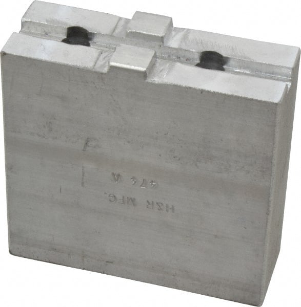 H & R Manufacturing - Tongue & Groove Attachment, Square Soft Lathe Chuck Jaw - Aluminum, 1-3/4" Btw Mount Hole Ctrs, 3-1/2" Long x 1-1/4" Wide x 3-3/8" High, 5/16" Groove - Exact Tooling