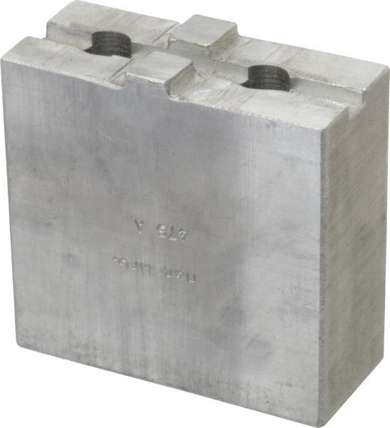 H & R Manufacturing - Tongue & Groove Attachment, Square Soft Lathe Chuck Jaw - Aluminum, 1-3/4" Btw Mount Hole Ctrs, 3-1/2" Long x 1-1/2" Wide x 3-3/8" High, 5/16" Groove - Exact Tooling