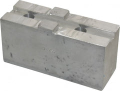 H & R Manufacturing - Tongue & Groove Attachment, Square Soft Lathe Chuck Jaw - Aluminum, 2-1/2" Btw Mount Hole Ctrs, 4-7/8" Long x 1-3/4" Wide x 2-3/8" High, 1/2" Groove - Exact Tooling