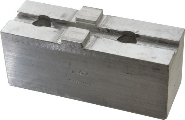 H & R Manufacturing - Tongue & Groove Attachment, Square Soft Lathe Chuck Jaw - Aluminum, 3" Btw Mount Hole Ctrs, 5-5/8" Long x 2" Wide x 2-5/16" High, 1/2" Groove - Exact Tooling