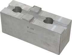 H & R Manufacturing - Tongue & Groove Attachment, Square Soft Lathe Chuck Jaw - Aluminum, 3" Btw Mount Hole Ctrs, 5-5/8" Long x 2" Wide x 2-5/16" High, 1/2" Groove - Exact Tooling