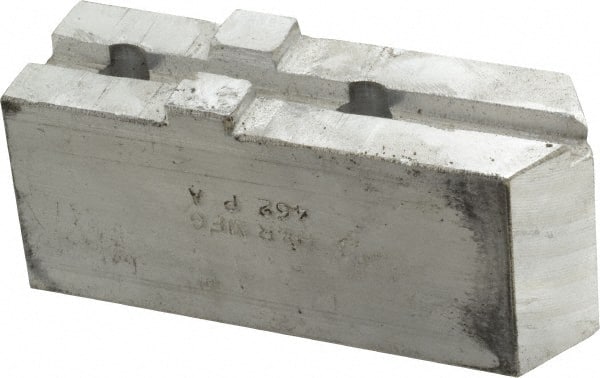 H & R Manufacturing - Tongue & Groove Attachment, Square Soft Lathe Chuck Jaw - Aluminum, 1-3/4" Btw Mount Hole Ctrs, 3-15/16" Long x 1-1/4" Wide x 1-5/8" High, 5/16" Groove - Exact Tooling